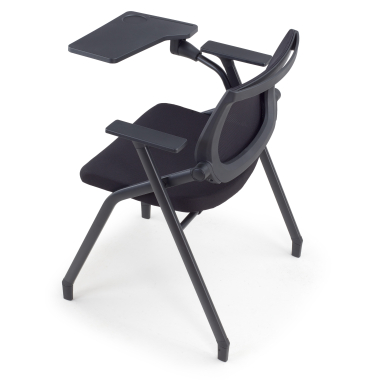 chaise avec tablette noir avec une palette d ecriture maille accoudoirs fixes 14