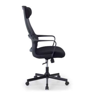 chaise teletravail noir venus maille accoudoirs fixes soutien lombaire appui tete 4