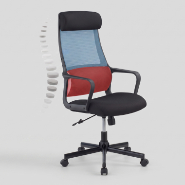 chaise teletravail noir venus maille accoudoirs fixes soutien lombaire appui tete 5