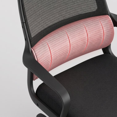 chaise teletravail noir venus maille accoudoirs fixes soutien lombaire appui tete 6