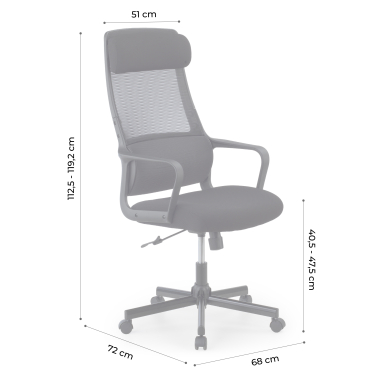 chaise teletravail blanc gris venus maille accoudoirs fixes soutien lombaire appui tete 15