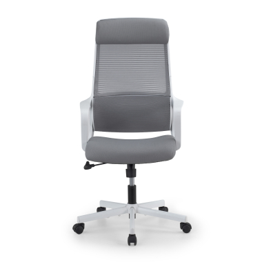 chaise teletravail blanc gris venus maille accoudoirs fixes soutien lombaire appui tete 3