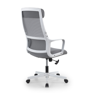 chaise teletravail blanc gris venus maille accoudoirs fixes soutien lombaire appui tete 11
