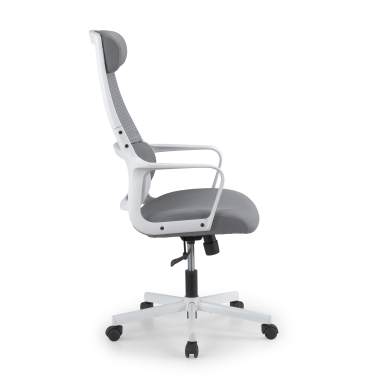chaise teletravail blanc gris venus maille accoudoirs fixes soutien lombaire appui tete 4