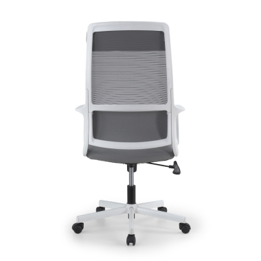 chaise teletravail blanc gris venus maille accoudoirs fixes soutien lombaire appui tete 14