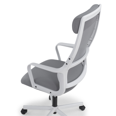 chaise teletravail blanc gris venus maille accoudoirs fixes soutien lombaire appui tete 13