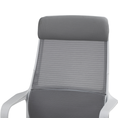 chaise teletravail blanc gris venus maille accoudoirs fixes soutien lombaire appui tete 12