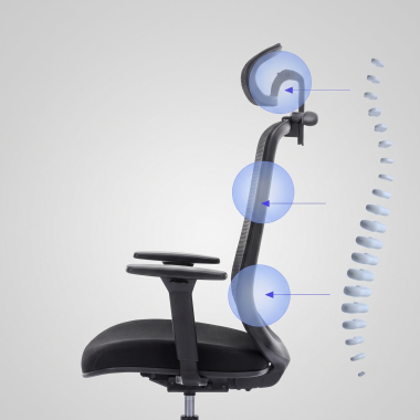chaise teletravail noir task maille accoudoirs reglables 1d soutien lombaire appui tete 6