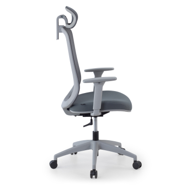 chaise teletravail blanc gris task maille accoudoirs reglables 1d soutien lombaire appui tete 8