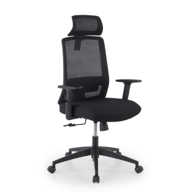 chaise teletravail noir aria maille accoudoirs reglables 1d soutien lombaire appui tete 1