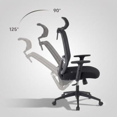 chaise teletravail noir aria maille accoudoirs reglables 1d soutien lombaire appui tete 8