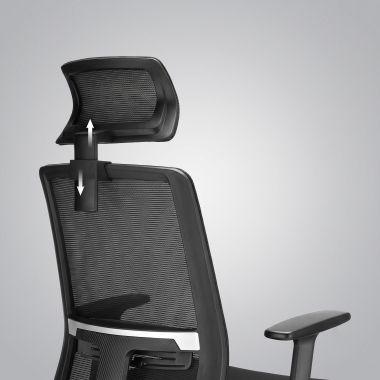chaise teletravail noir aria maille accoudoirs reglables 1d soutien lombaire appui tete 15
