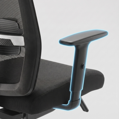 chaise teletravail noir aria maille accoudoirs reglables 1d soutien lombaire appui tete 9