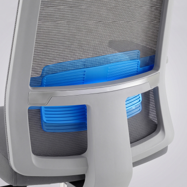 chaise teletravail blanc gris aria maille accoudoirs reglables 1d soutien lombaire appui tete 10