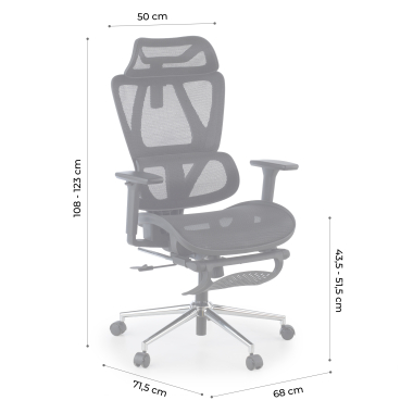 chaise de bureau blanc gris sion maille accoudoirs mobiles appui tete repose pieds extensible 16