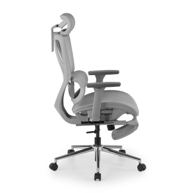 chaise de bureau blanc gris sion maille accoudoirs mobiles appui tete repose pieds extensible 11