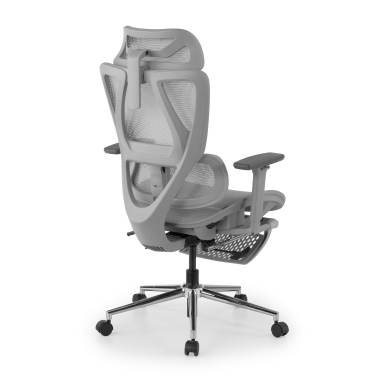 chaise de bureau blanc gris sion maille accoudoirs mobiles appui tete repose pieds extensible 12