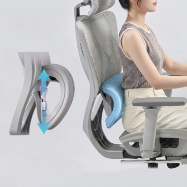 chaise de bureau blanc gris sion maille accoudoirs mobiles appui tete repose pieds extensible 10