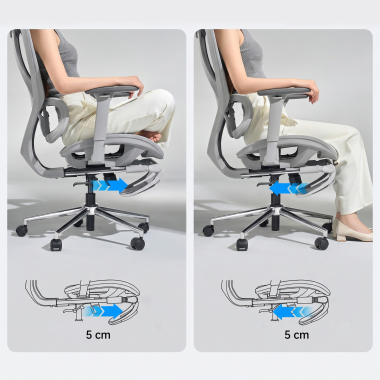 chaise de bureau blanc gris sion maille accoudoirs mobiles appui tete repose pieds extensible 9