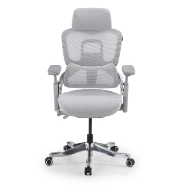 chaise ergonomique blanc gris chaise ergonomique zenpro aluminium maille accoudoirs reglables 4d double soutien lombaire appui tete 3