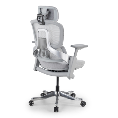 chaise ergonomique blanc gris chaise ergonomique zenpro aluminium maille accoudoirs reglables 4d double soutien lombaire appui tete 14