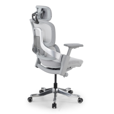 chaise ergonomique blanc gris chaise ergonomique zenpro aluminium maille accoudoirs reglables 4d double soutien lombaire appui tete 15