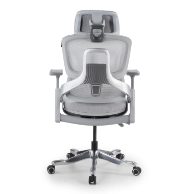 chaise ergonomique blanc gris chaise ergonomique zenpro aluminium maille accoudoirs reglables 4d double soutien lombaire appui tete 16