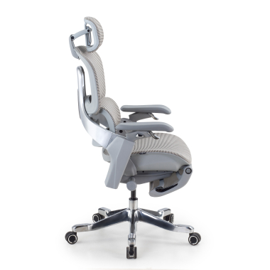 chaise ergonomique blanc gris chaise ergonomique zenmax en aluminium repose pieds maille accoudoirs reglables 4d double soutien lombaire appui tete repose pieds extensible 4