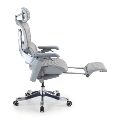 chaise ergonomique blanc gris chaise ergonomique zenmax en aluminium repose pieds maille accoudoirs reglables 4d double soutien lombaire appui tete repose pieds extensible 5