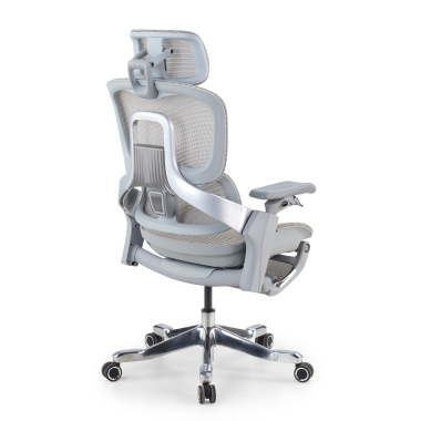 chaise ergonomique blanc gris chaise ergonomique zenmax en aluminium repose pieds maille accoudoirs reglables 4d double soutien lombaire appui tete repose pieds extensible 17