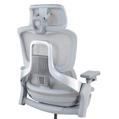 chaise ergonomique blanc gris chaise ergonomique zenmax en aluminium repose pieds maille accoudoirs reglables 4d double soutien lombaire appui tete repose pieds extensible 16