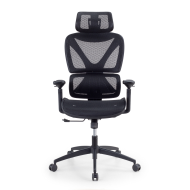 chaise ergonomique noir velstrom maille accoudoirs reglables 3d double soutien lombaire appui tete 3