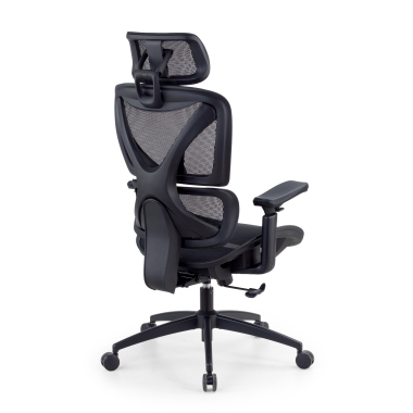 chaise ergonomique noir velstrom maille accoudoirs reglables 3d double soutien lombaire appui tete 8