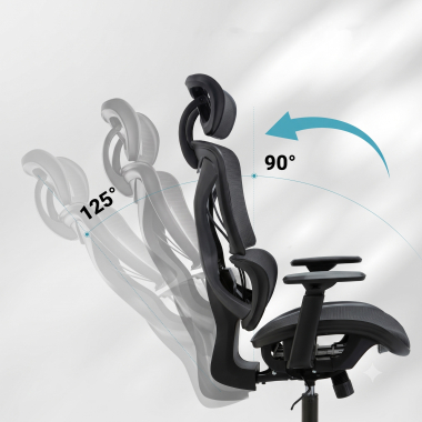 chaise ergonomique noir velstrom maille accoudoirs reglables 3d double soutien lombaire appui tete 4
