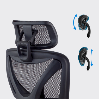 chaise ergonomique noir velstrom maille accoudoirs reglables 3d double soutien lombaire appui tete 12