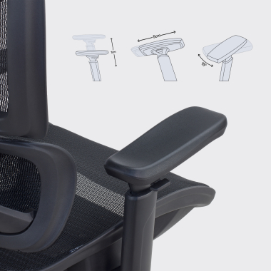 chaise ergonomique noir velstrom maille accoudoirs reglables 3d double soutien lombaire appui tete 13