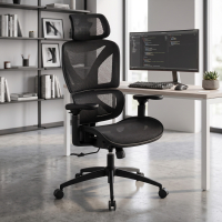 Chaise de bureau ergonomique Velstrom avec soutien lombaire et accoudoirs 3D