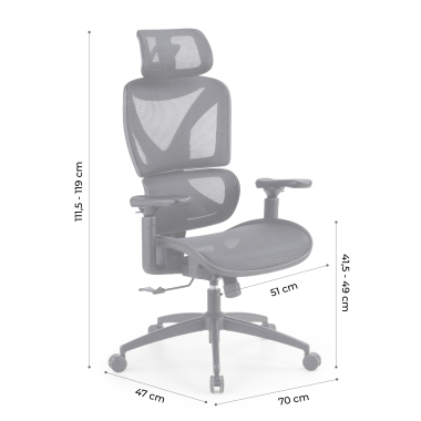 chaise ergonomique blanc gris velstrom maille accoudoirs reglables 3d double soutien lombaire appui tete 17