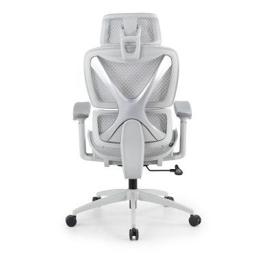chaise ergonomique blanc gris velstrom maille accoudoirs reglables 3d double soutien lombaire appui tete 7