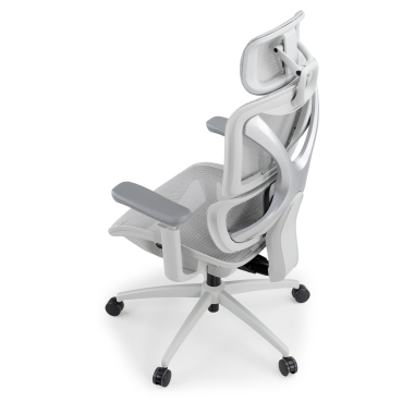 chaise ergonomique blanc gris velstrom maille accoudoirs reglables 3d double soutien lombaire appui tete 14