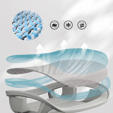 chaise ergonomique blanc gris velstrom maille accoudoirs reglables 3d double soutien lombaire appui tete 11