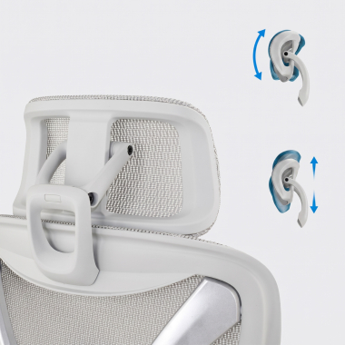chaise ergonomique blanc gris velstrom maille accoudoirs reglables 3d double soutien lombaire appui tete 13