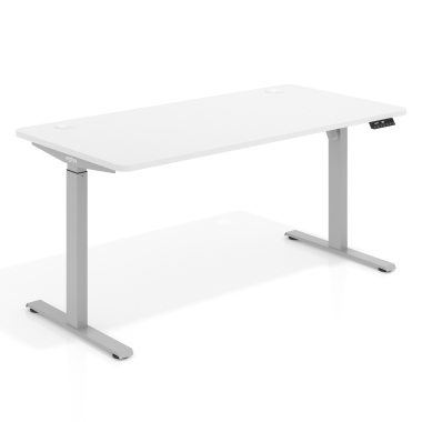 bureau assis debout aluminio warm white erghos go 1