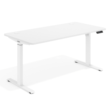 bureau assis debout blanc warm white erghos go 1