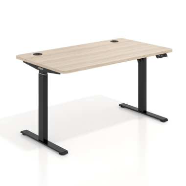 bureau assis debout noir flax oak erghos go 1