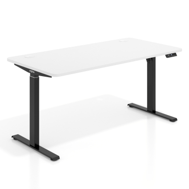 bureau assis debout noir warm white erghos go 1