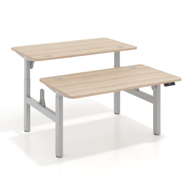 bureau assis debout aluminio flax oak erghos go 1