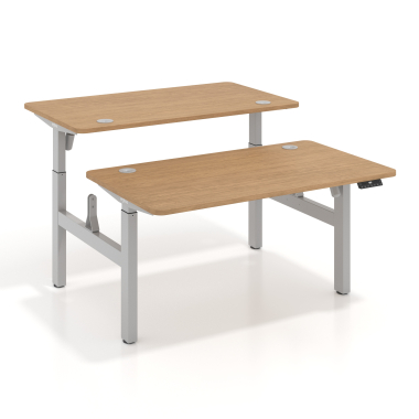 bureau assis debout aluminio red oak erghos go 1