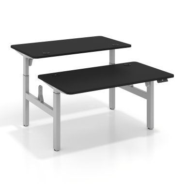 bureau assis debout aluminio pure black erghos go 1