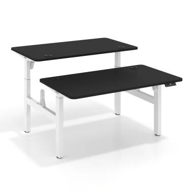 bureau assis debout blanc pure black erghos go 1
